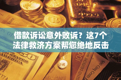 武汉借款诉讼意外败诉？这7个法律救济方案帮您绝地反击！