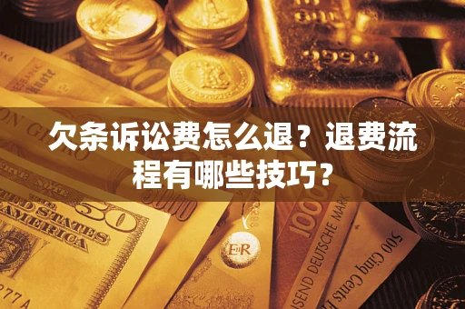 武汉欠条诉讼费怎么退？退费流程有哪些技巧？
