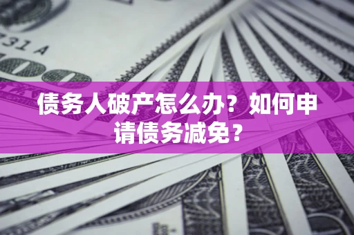 武汉债务人破产怎么办？如何申请债务减免？