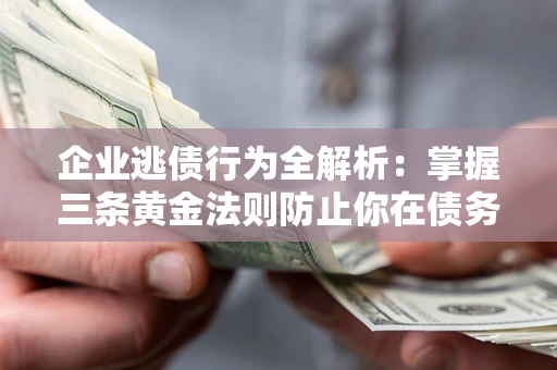 武汉企业逃债行为全解析：掌握三条黄金法则防止你在债务乱局中“踩雷”